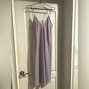 Lilac Slip Dress with Modest Thigh Slit